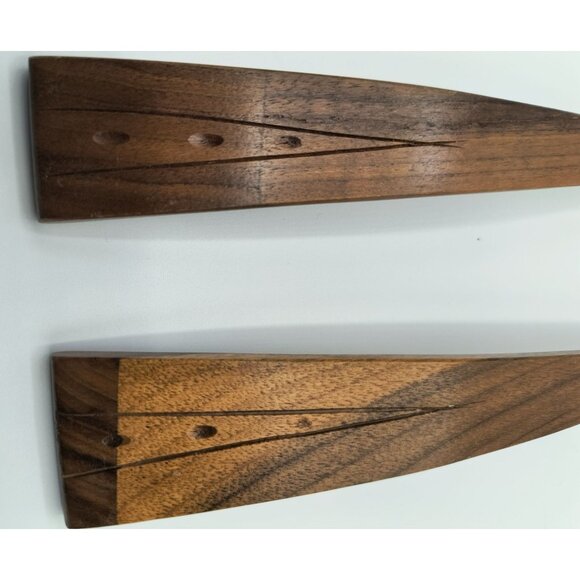 Hand-Carved Wooden Salad Server Set Spoon & Fork 13.25" Kitchen Utensils Natural - Picture 2 of 7